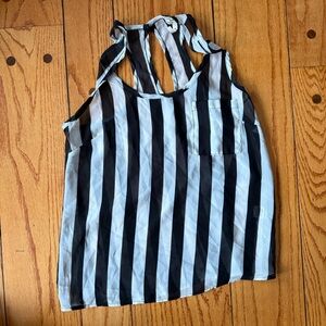 Black & White striped sheer tank